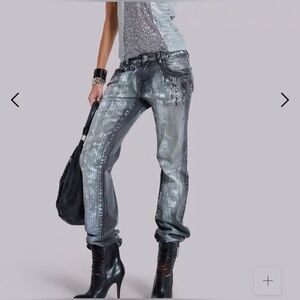 Jaded London silver sequin bootcut cooper jeans